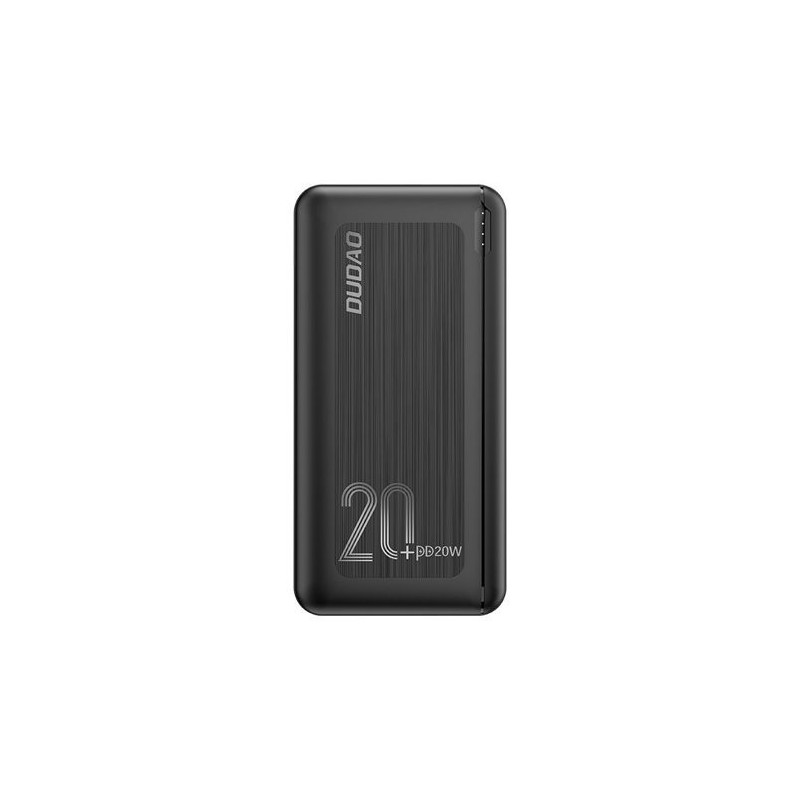 DUDAO powerbank 20000 mAh Power Delivery 20 W Quick Charge 3.0 2x USB   USB Type C black (K12PQ + black) Polymeeri Musta