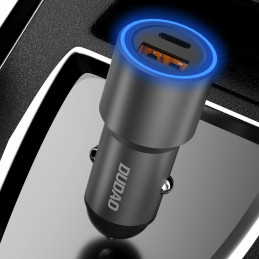 DUDAO R4PQ Car Charger 22.5W Universaali Harmaa Tupakansytytin Pikalataus Auto