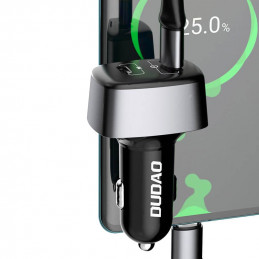 DUDAO R7XS 60W Car Charger Universaali Musta, Harmaa Tupakansytytin Pikalataus Auto