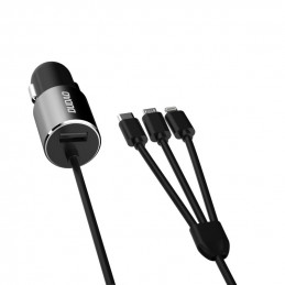 DUDAO R5ProN 3.4A Car Charger Built-in cables Universaali Harmaa Tupakansytytin Pikalataus Auto