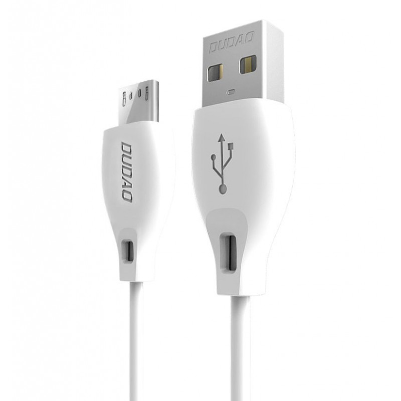 DUDAO L4M USB-A to microUSB cable 2m white USB-kaapeli USB 2.0 USB A Micro-USB A Valkoinen