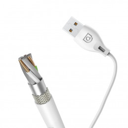 DUDAO L4M USB-A to microUSB cable 2m white USB-kaapeli USB 2.0 USB A Micro-USB A Valkoinen