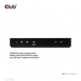 CLUB3D DisplayPort HDMI KVM Switch Dock 4K60Hz For USB Type-C inputs