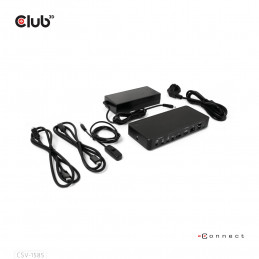 CLUB3D DisplayPort HDMI KVM Switch Dock 4K60Hz For USB Type-C inputs