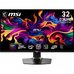 MSI MPG 321URX QD-OLED tietokoneen litteä näyttö 80 cm (31.5") 3840 x 2160 pikseliä 4K Ultra HD QDOLED Musta