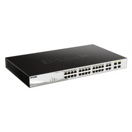 D-Link DGS-1210-24P Hallittu L2 Gigabit Ethernet (10 100 1000) Power over Ethernet -tuki Musta