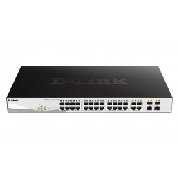 D-Link DGS-1210-24P Hallittu L2 Gigabit Ethernet (10 100 1000) Power over Ethernet -tuki Musta