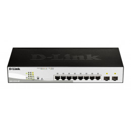 D-Link DGS-1210-10P Hallittu L2 Gigabit Ethernet (10 100 1000) Power over Ethernet -tuki 1U Musta