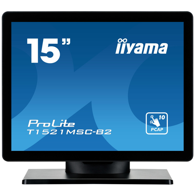 iiyama ProLite T1521MSC-B2 tietokoneen litteä näyttö 38,1 cm (15") 1024 x 768 pikseliä XGA LED Kosketusnäyttö Pöydän pinta Musta