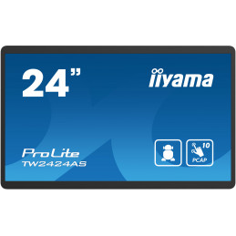 iiyama TW2424AS-B1 infonäyttö Digitaalinen litteä infotaulu 60,5 cm (23.8") Wi-Fi 250 cd m² 4K Ultra HD Musta Kosketusnäyttö
