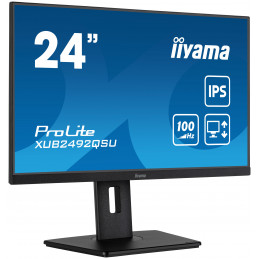 iiyama ProLite XUB2492QSU-B1 tietokoneen litteä näyttö 60,5 cm (23.8") 2560 x 1440 pikseliä Wide Quad HD LED Musta