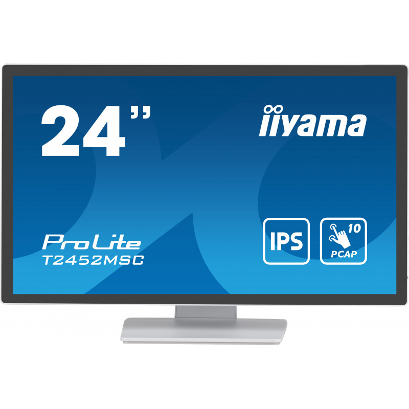 iiyama ProLite tietokoneen litteä näyttö 60,5 cm (23.8") 1920 x 1080 pikseliä Full HD LCD Kosketusnäyttö Monikäyttäjä Valkoinen