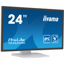 iiyama ProLite tietokoneen litteä näyttö 60,5 cm (23.8") 1920 x 1080 pikseliä Full HD LCD Kosketusnäyttö Monikäyttäjä Valkoinen