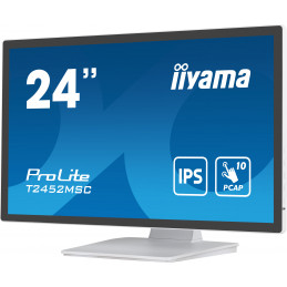 iiyama ProLite tietokoneen litteä näyttö 60,5 cm (23.8") 1920 x 1080 pikseliä Full HD LCD Kosketusnäyttö Monikäyttäjä Valkoinen