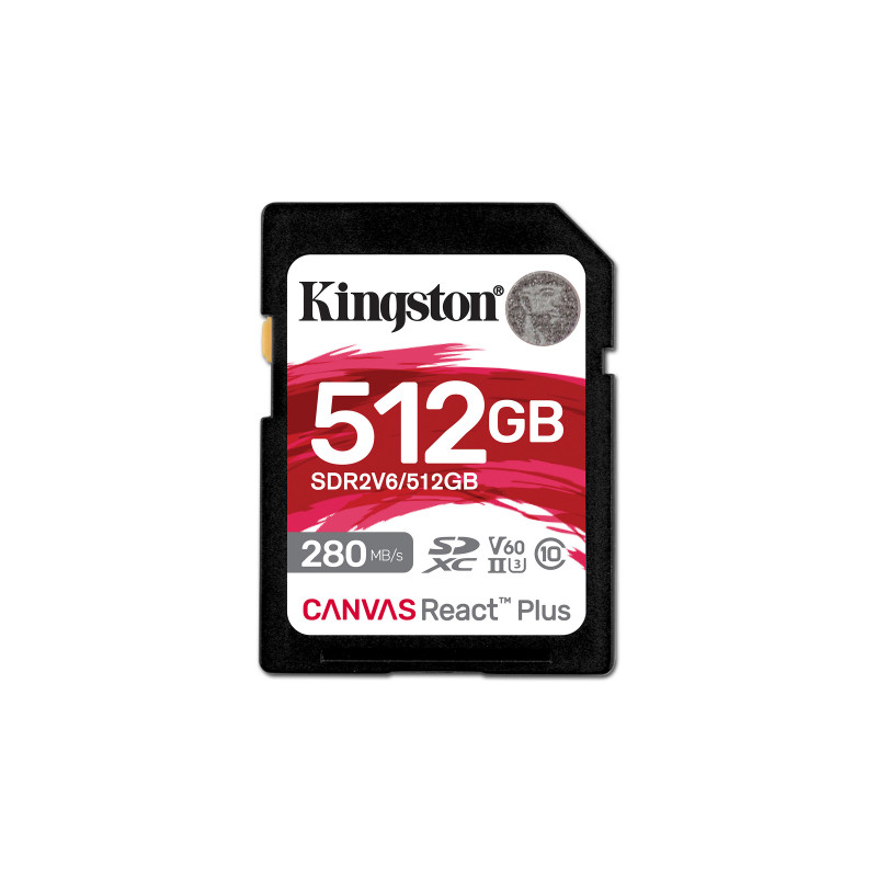 Kingston Technology Canvas React Plus 512 GB SDXC UHS-II Luokka 10
