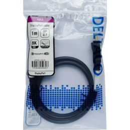 Deltaco DP40-1010 DisplayPort-kaapeli 1 m Musta