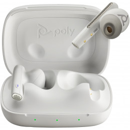 POLY Voyager Free 60 UC M -nappikuulokkeet + BT700 USB-A -sovitin + peruslatauskotelo, hiekanvalkoinen