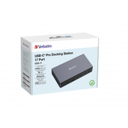 Verbatim CDS-17 Langallinen USB 3.2 Gen 1 (3.1 Gen 1) Type-C Musta, Harmaa