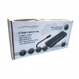 LC-Power LC-HUB-C-MULTI-7-M2 keskitin USB 3.2 Gen 1 (3.1 Gen 1) Type-C 5000 Mbit s Antrasiitti