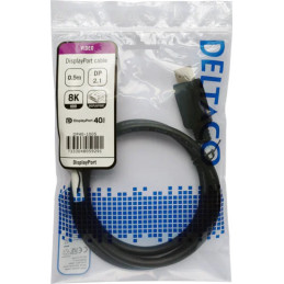 Deltaco DP40-1005 DisplayPort-kaapeli 0,5 m Musta