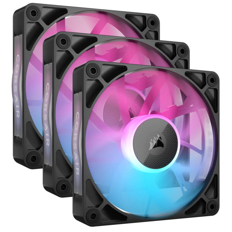 Corsair iCUE LINK RX120 RGB Tietokonekotelo Tuuletin 12 cm Musta 3 kpl