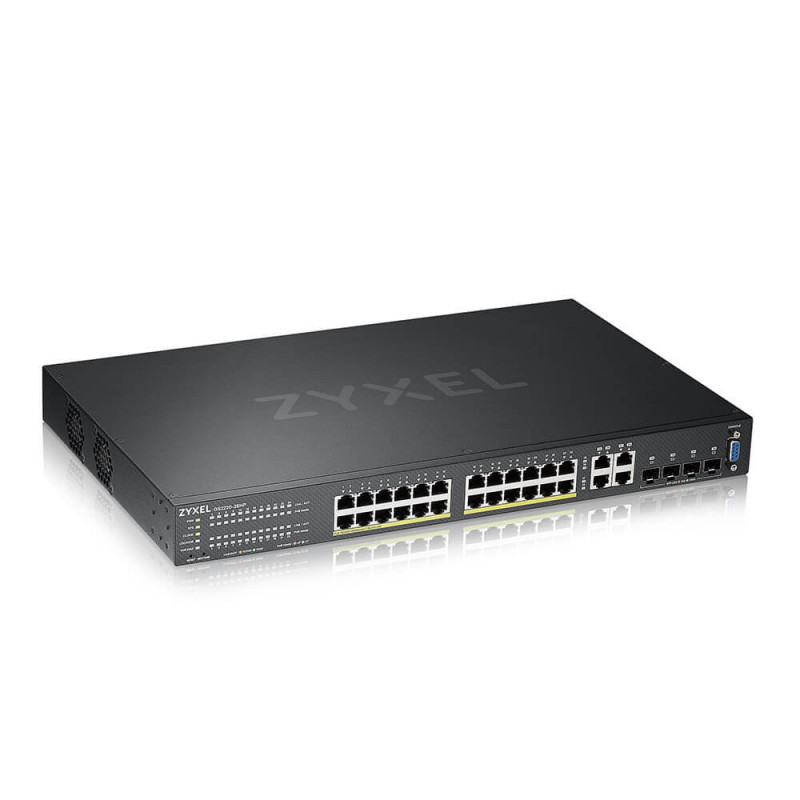 Zyxel GS2220-28HP-EU0101F verkkokytkin Hallittu L2 Gigabit Ethernet (10 100 1000) Power over Ethernet -tuki Musta