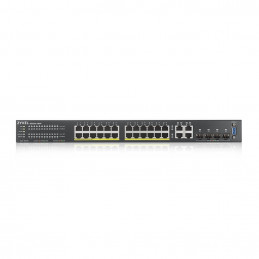 Zyxel GS2220-28HP-EU0101F verkkokytkin Hallittu L2 Gigabit Ethernet (10 100 1000) Power over Ethernet -tuki Musta