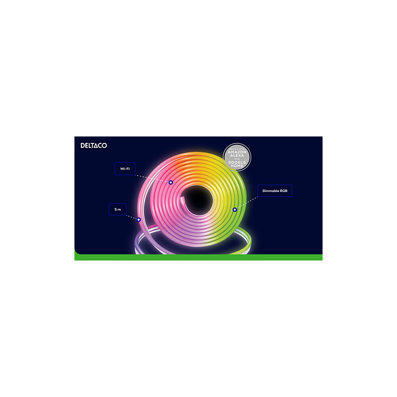 Deltaco SH-LSN5M loisteputkilamppu Universaali nauhavalo Sisä- ja ulkotila LED 5000 mm