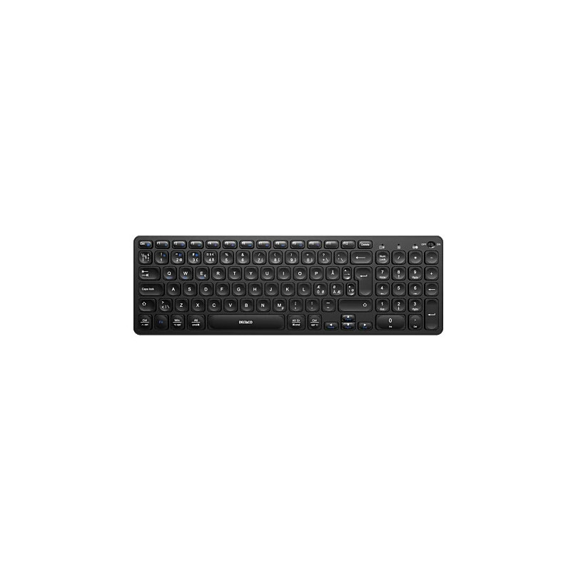 Deltaco TB-902 näppäimistö RF Wireless + Bluetooth QWERTY Pohjoismainen Musta