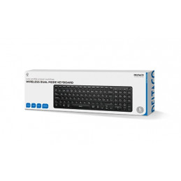 Deltaco TB-902 näppäimistö RF Wireless + Bluetooth QWERTY Pohjoismainen Musta