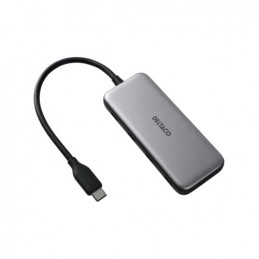 Deltaco USBC-HUB204 keskitin USB Type-C 5000 Mbit s Harmaa