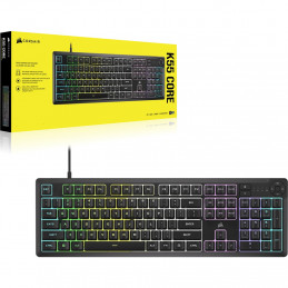 Corsair K55 CORE RGB näppäimistö USB QWERTY Pohjoismainen Musta