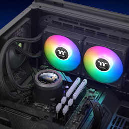 Thermaltake CL-W414-PL12SW-A Tietokoneen jäähdytysjärjestelmä Suoritin Nestejäähdytyspakkaus 12 cm Musta