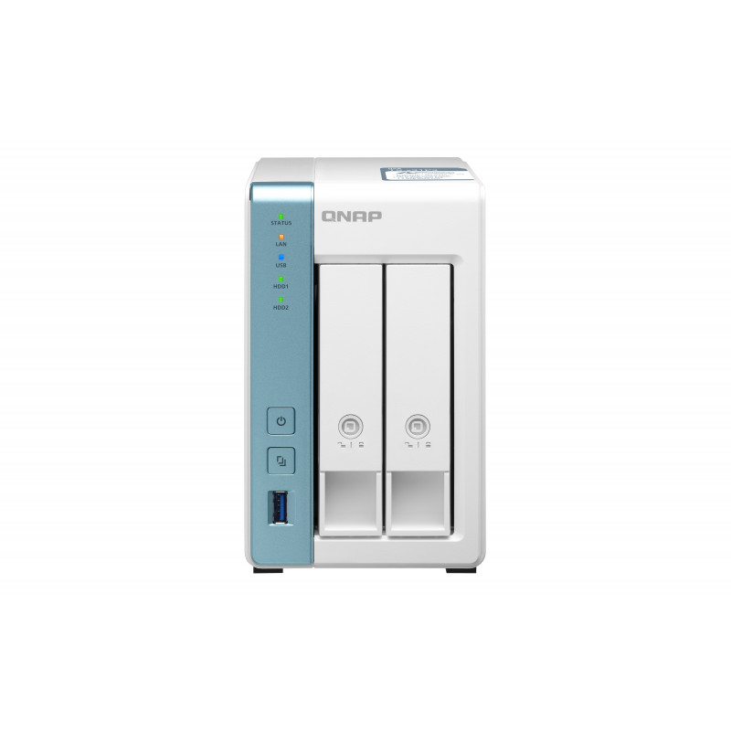 QNAP TS-233 NAS- ja tallennuspalvelimet Mini Tower Ethernet LAN Valkoinen Cortex-A55