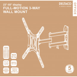 Deltaco ARM-0255 TV-kiinnike 139,7 cm (55") Musta