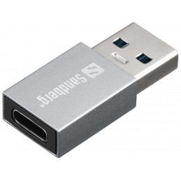 Sandberg 136-46 kaapelin sukupuolenvaihtaja USB-A USB-C Alumiini