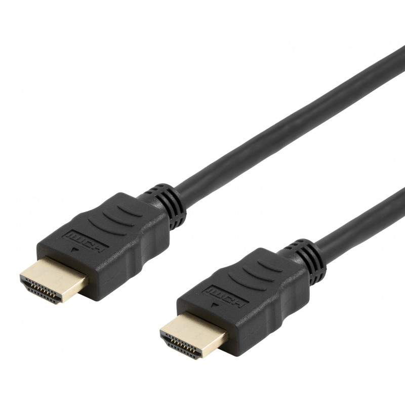 Deltaco HDMI-1020D-FLEX HDMI-kaapeli 2 m HDMI-tyyppi A (vakio) musta