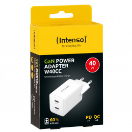 Intenso POWER ADAPTER 2XUSB-C GAN 7804012 Universaali Valkoinen AC Pikalataus Sisätila