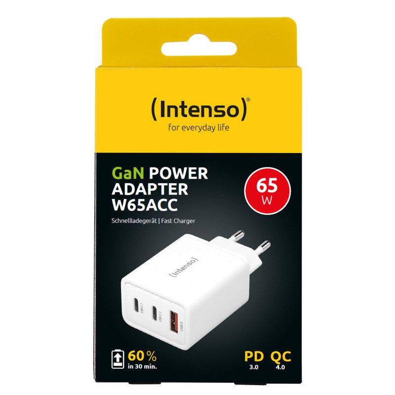 Intenso POWER ADAPTER 1XUSB-A 2XUSB-C 7806512 Universaali Valkoinen AC Pikalataus Sisätila