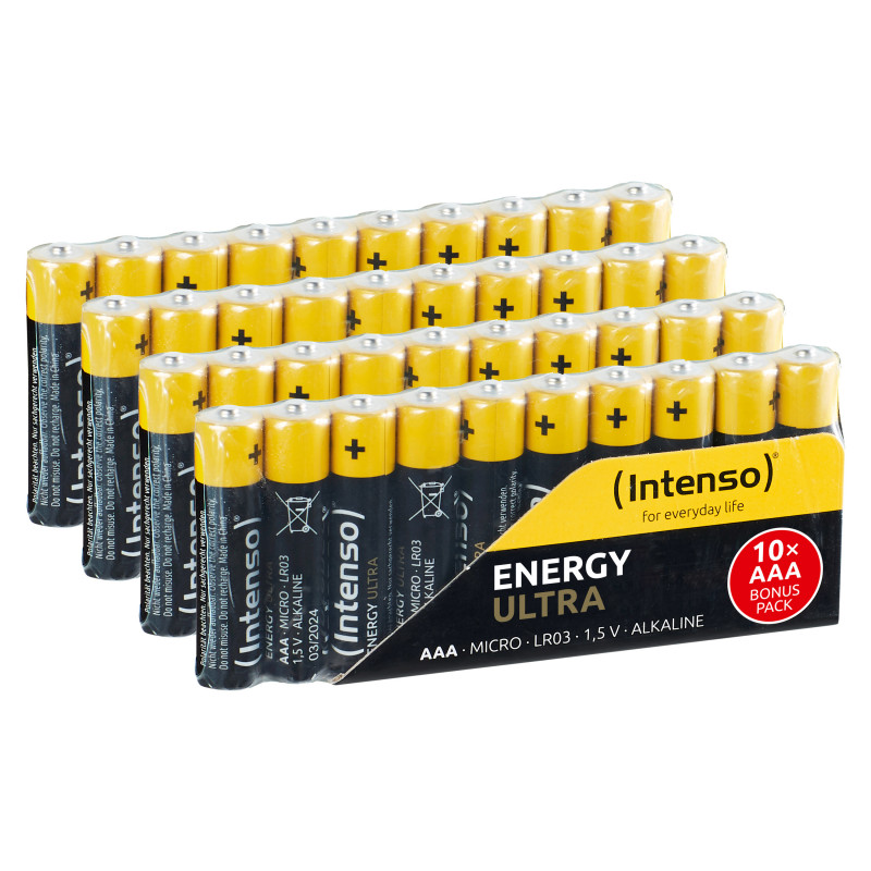 Intenso 7501510 - Energy Ultra Alkaline Batterie AAA Micro 40er-Pack - Batterie Kertakäyttöinen akku Alkali