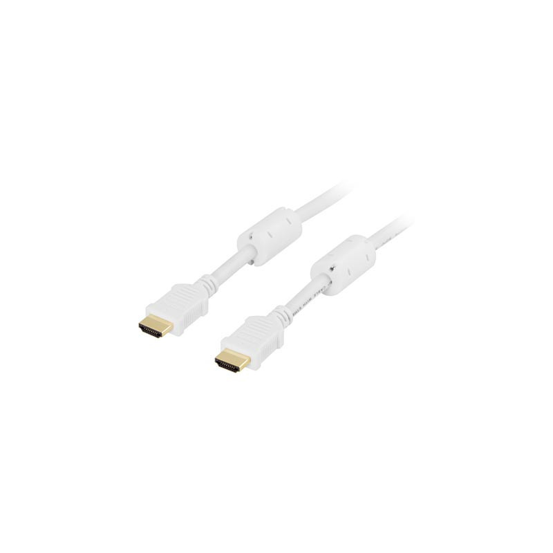 Deltaco HDMI-1020A HDMI-kaapeli 2 m HDMI-tyyppi A (vakio) Valkoinen