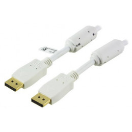 Deltaco DP-1011 DisplayPort-kaapeli 1 m Valkoinen