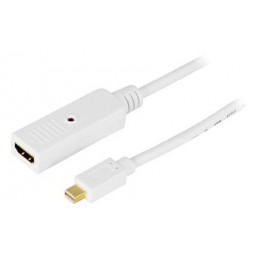 Deltaco DP-HDMI100 videokaapeli-adapteri 1 m Mini DisplayPort HDMI-tyyppi A (vakio) Valkoinen