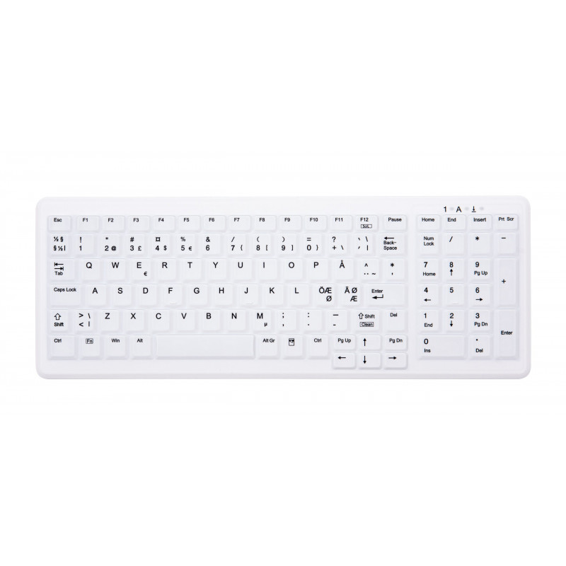 CHERRY AK-C7000 näppäimistö Langaton RF + USB QWERTY Norjalainen Valkoinen