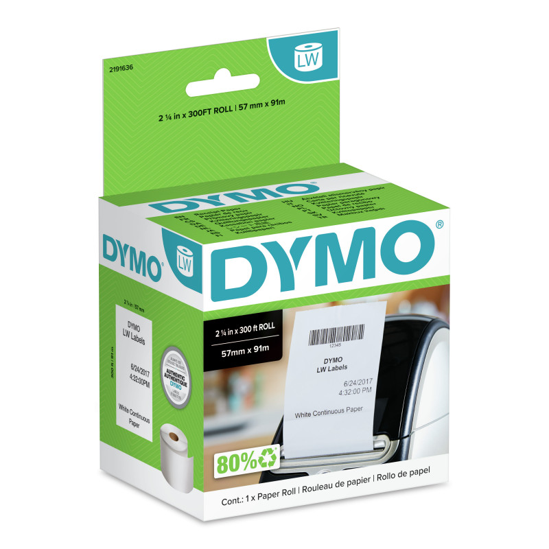 DYMO 2191636 tulostintarra Liimaton tulostustarra