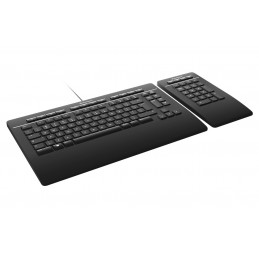 3Dconnexion Keyboard Pro with Numpad näppäimistö USB + RF Wireless + Bluetooth QWERTY Pohjoismainen musta