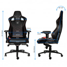 noblechairs EPIC PC-pelituoli pehmustettu istuin musta, Punainen