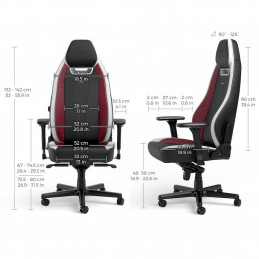 noblechairs LEGEND Käsinojallinen pelituoli pehmustettu istuin musta, Punainen, Valkoinen