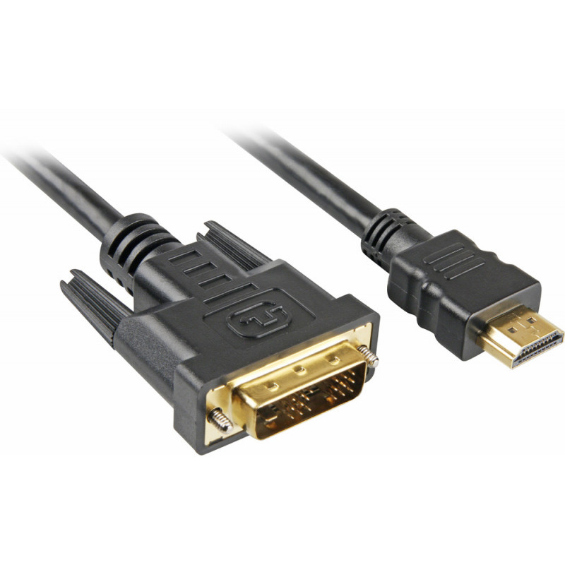 Sharkoon 4044951009077 videokaapeli-adapteri 5 m HDMI DVI-D musta