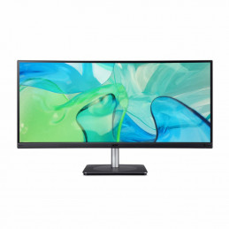 Acer CB343CUR tietokoneen litteä näyttö 86,4 cm (34") 3440 x 1440 pikseliä UltraWide Quad HD LED musta, Hopea